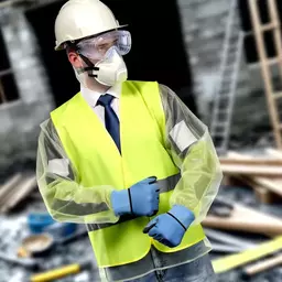 Construction worker wearing PPE